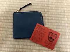 【新品・未使用】　栃木レザー　ネイビーブルー　メンズ　レディース　ミニ財布