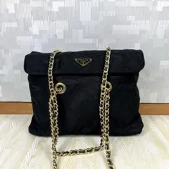 Prada プラダ チェーン キルティング ショルダーバッグ ブラック 黒