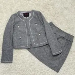 ROUGE DIAMANT ノーカラーセットアップ グレー 灰色 36サイズ