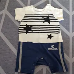 ストライプ 星柄ロンパース 70cm