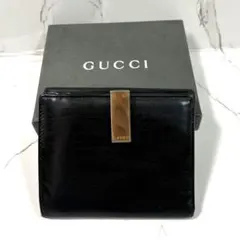 GUCCI グッチ ブラック レザー 二つ折り財布
