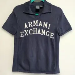 ARMANI EXCHANGE 半袖ニットポロシャツ ネイビー Sのサムネイル