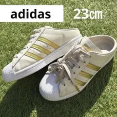 アディダスオリジナルス　スーパースターミュール　23cm　アイボリー系　天然皮革