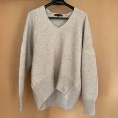 美品オンワード23区グレージュVネック長袖セーター38M