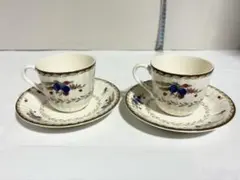 ノリタケ　花柄ティーカップセット　2客