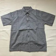 renoma メンズ半袖シャツ グレー チェック柄　Lサイズ　着用回数2回のみ