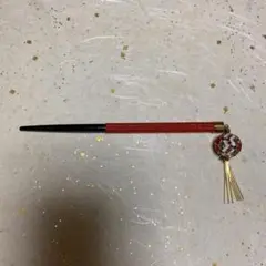 木製かんざし 金色飾り付き