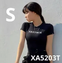 S　ゼクシィミックス Tシャツ　XA5203T クロップド丈　ブラック　黒