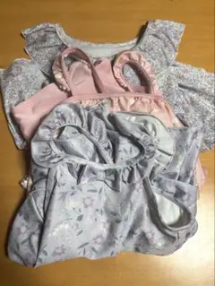 女の子 水着 100 110 3点セット 花柄 ユニコーン ブランシェス
