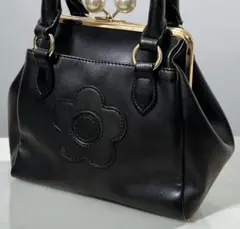 人気✨マリークワント パール飾り がま口 2WAY ショルダーバッグ トート