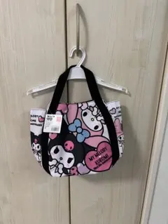 ☆新品☆ サンリオ　トートバッグ　クロミ　マイメロディ　ブラック　ピンク　リボン