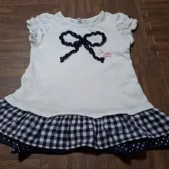 美品ミキハウスMIKIHOUSEうさこAライン半袖Tシャツチュニック120