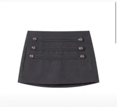 SHEIN ダークグレー ボタン付きタイトミニスカート