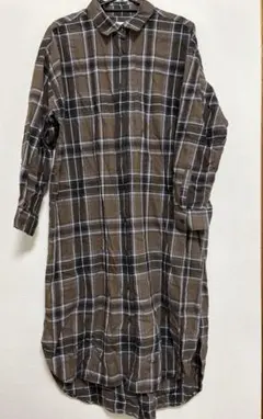 LOWRYS FARM 長袖シャツワンピース ブラウン系