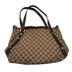 ［鑑定済］GUCCI アビー GGキャンバス トートバッグ 130736