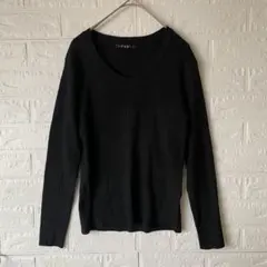 イング　INGNI ブラック　Vネック　リブニット　セーター　薄手