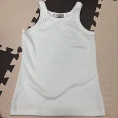 ホワイトリブ編みタンクトップ