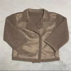 【JUNOAH】ムートン風のブラウンショートジャケット（M）