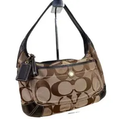 美品 COACH ワンショルダーバッグ ハンドバッグ シグネチャー キャンバス