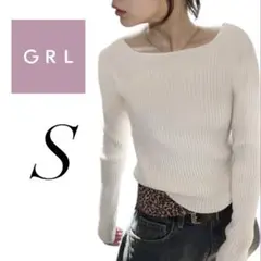 GRL グレイル　スクエアネックリブニットトップス[rut072]