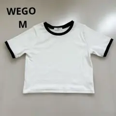 WEGO クロップド丈 リンガーTシャツ ホワイト ブラック Mのサムネイル