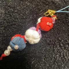 和風花モチーフ ストラップハンドメイド