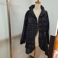 ブラック チェック柄 立体デザイン ジャケットのサムネイル