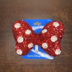 ディズニーリゾート　ミニー　ヘアゴム　赤　スパンコール　レッド