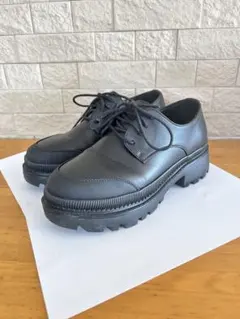 最終セール‼️☆ 美品厚底トラックソールオックスフォードシューズ