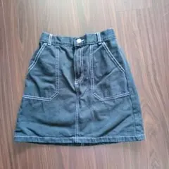 GU 黒 ミニデニムスカート　ティーンズＬ(大人Ｓ相当)