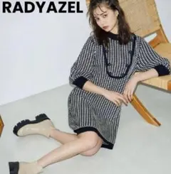 REDYAZEL レディアゼル 釦デザイン ニット ワンピース ミニ パフスリ