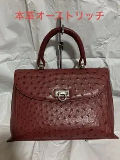 本革　オーストリッチ　　 フルポイント　ハンドバック