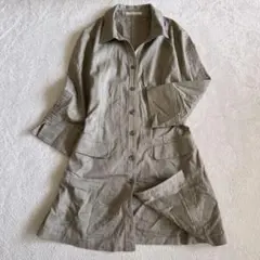 コルディア CORDIER ロングシャツジャケット シャツワンピース グレージュのサムネイル