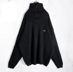LACOSTE ラコステ ニット ハーフジップ ウール 黒 XL