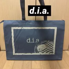 d.i.a. ショップ袋 トートバッグ ブラック ゴールド【ロゴ割れ・劣化