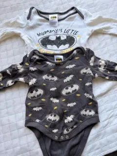 BATMAN ベビーロンパース 長袖 2枚セット 70（6m） バットマン