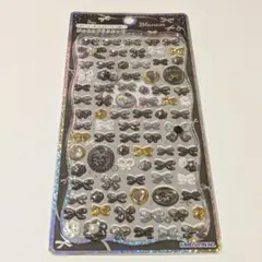 ジュエルプチドロップシール　ストーンつきミニパーツいっぱいBlanoir リボン