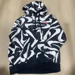 NIKE 総柄 フーディー パーカー ブラック ホワイト
