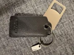 COACH ブラックレザー キーホルダー