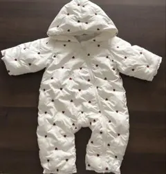 ハート刺しゅうキルトジャンプスーツ petit main サイズ70