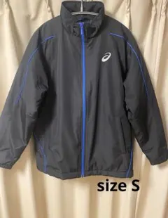 asics 中綿ジャケット S 黒×青