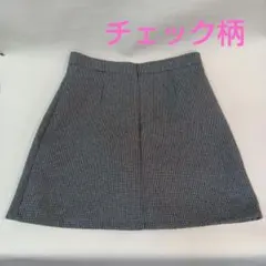 GRLチェック柄タイトミニスカート Lサイズ グレー