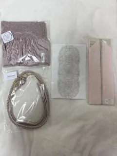 振袖用ピンク帯揚げ　帯締め　重ね襟　重襟　半衿 成人式　振袖セット　くすみピンク