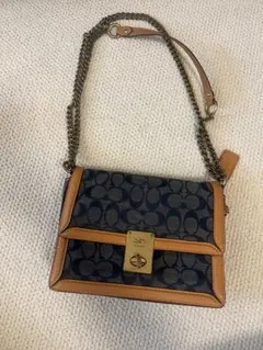 コーチ ハットン ホースアンドキャリッジ デニム ショルダーバッグ