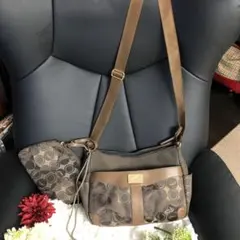 ポーチ付きクロコダイルショルダーバック