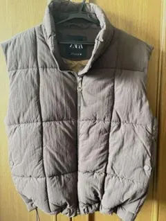 ZARA ブラウン ダウンベスト