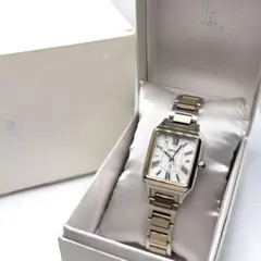 【美品】希少 SEIKO ルキア ソーラー スクエア シルバー ゴールド コンビ