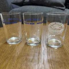 昭和レトロ　アサヒビール 三ツ矢サイダー キリンビール グラス 3個セットコップ