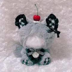 10〜12cm ぬい服 きぐるみ ♡ おすわりねこちゃん（グレー）