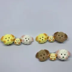 犬と子犬のヘアクリップ